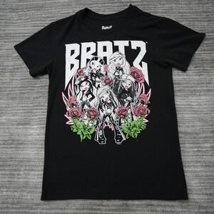 Bratz Dolls Graphic T Shirt Black Yasmin Jade Cloe Sasha Tee Cotton Crew Small